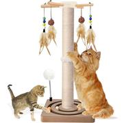 Grand arbre à chat en sisal - 83 cm - Jouets interactifs pour chats d'intérieur et adultes - 2 méthodes de montage - Grand arbre à chat avec suspension et piste à billes - Centre d'activités pour tous