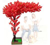 Grand arbre artificiel en fleur de cerisier dense pour la maison, mariage, fête, jardin, bureau, décoration avec tronc en bois massif, 300 cm de hauteur, 250 cm de large