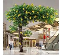 Grand Arbre Osmanthus Simulé - Plante Verte Artificielle pour Le Salon Extérieur De La Chambre À Coucher Décoration De L'hôtel - Magnifique Arbre À Souhaits pour L'aménagement Pays 2 * 1.5M