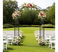 Grand Arceau de Jardin en Métal (120 x 220 cm) avec Parois Décoratives, Pergola pour Plantes Grimpantes, Treillis à Roses, Décoration de Terrasse et de Jardin