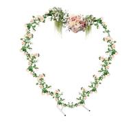 Grand arche en forme de cœur en métal blanc - 200 x 50 x 210 cm - Support avec support pour plantes - Pour jardin, mariage, Saint-Valentin, fête