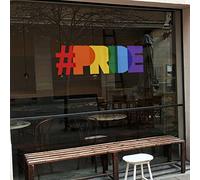 Grand autocollant de fenêtre Pride pour verre - Accessoires réutilisables pour fenêtres - Décorations de fête pour magasins, bars, cafés, clubs