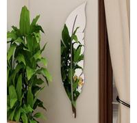 Grand autocollant mural amovible moderne en forme de plume en acrylique pour décoration d'intérieur (droite) 120 x 30 cm