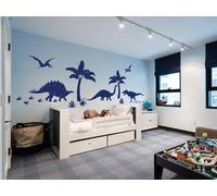 Grand autocollant mural de parc du monde de dinosaure, palmier, d37, jungle, forêt, arbre, chambre d'enfant, bébé, décalcomanie murale, chambre à coucher soft pink
