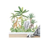 Grand autocollant mural représentant un arbre et des animaux de la forêt, pour les chambres d'enfants