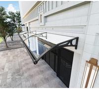 Grand auvent de pluie pour porte/fenêtre - Silencieux et durable - Abri imperméable pour balcon, porche, cour (60 x 330 cm) - Protection extérieure polyvalente