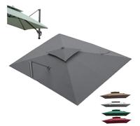 Grand auvent de rechange pour parasol cantilever de 3 x 4 m - Housse de parasol décalée beige en tissu déporté - 8 baleines - Parfaite pour extérieur, 2,5 x 2,5 m