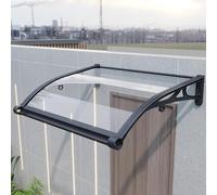 Grand auvent de terrasse en alliage d'aluminium - Protection contre les UV et la pluie - Housse en polycarbonate pour portes et fenêtres - Parfait pour porches et terrasses - 50 x 80 cm
