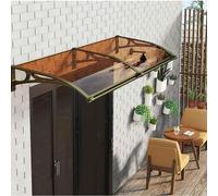 Grand auvent d'extérieur 100 x 600 cm - Polycarbonate et aluminium - Résistant aux intempéries - Housse de pluie compacte en PVC pour la maison et la terrasse