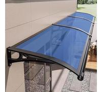 Grand auvent d'extérieur en PVC compact en polycarbonate et aluminium - Auvent de fenêtre - Abri de pluie - Surplomb de fenêtre - Format A4 - 100 x 180 cm