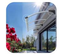 Grand auvent en polycarbonate pour portes d'entrée et fenêtres - Protection contre les UV et la pluie - Base en acier au carbone durable - 130 x 380 cm - Surplomb résistant aux intempéries