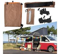 Grand auvent kaki pour camping-car, VUS offrant un abri de 6 m² avec installation rapide et design autonome