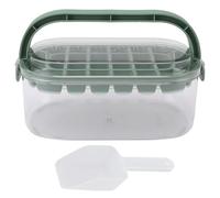 Grand bac à glaçons 28 cavités |Plateau ABS flexible pour un démoulage facile des glaçons |Machine à glaçons portable avec couvercle pour boissons/cocktails/fêtes |Comprend une (Green Soft Bottom