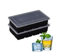 Grand bac à glaçons carré avec couvercle, bac à glaçons pour congélateur, bac à glaçons en silicone pour whisky, cocktails, jus, chocolats