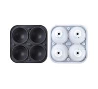 Grand bac à glaçons sphérique - 4 grilles, récipient de congélation de 5,6 cm, plateau de glace, outil de boule de glace en silicone durable pour boissons, whisky, jus, café, eau, maison, cuisine, bar