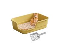 Grand Bac à Litière,Côtés Hauts Anti-Éclaboussures,Bac à Litière à Bords Hauts pour Chats | pour Contrôle des Odeurs Intérieur Animal Âgé Maison Bureau Appartement Hôtel Ferme Salon