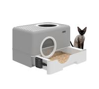 Grand bac à litière fermé YITAHOME, toilettes pour chats anti-éclaboussures avec couvercle.
