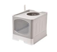 Grand bac à litière Pliable for Chat, avec Couvercle et tiroir, bac à litière for Chaton à entrée supérieure, Anti-éclaboussures, for l'intérieur bac litiere pour Chat(Grey)