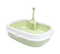grand bac à litière pour chat, Bac à litière for chat chaton toilette Durable résistant aux éclaboussures bac à litière for chat avec cuillère for chats d'intérieur bac à litière for chat rehausser, j