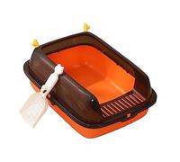 grand bac à litière pour chat, Chat semi-fermé rehausse les toilettes profondes grand bassin à litière for chat chaton pot de toilette accessoires for animaux de compagnie facile à nettoyer et à assem