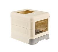 Grand bac à litière pour chat, fermé avec tiroir, bac à litière pliable pour chats d'intérieur, chatons ou maisons multicats