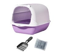 Grand bac à litière pour chats avec porte à rabat et filtre supérieur pour éliminer les odeurs Facile à nettoyer Bac à litière pour chats Boîte fermée pour un usage domestique