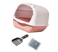 Grand bac à litière pour chats avec porte à rabat et filtre supérieur pour éliminer les odeurs Facile à nettoyer Bac à litière pour chats Boîte fermée pour un usage domestique