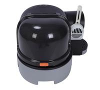 Grand Bac à Litière pour Chats Fermés, Bac à Litière pour Chats de Type Tiroir, Mieux pour Les Ménages Multi-Chat, avec Entrée du Couloir, Matériau en PVC Robuste, Fond Non (Black)