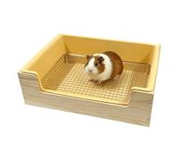 Grand bac à litière pour lapin, anti-renversement avec grilles en acier inoxydable, entrée basse, pour petits animaux | pour gerbille, furet, chinchilla hérisson, souris, écureuil, animal domestique