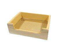 Grand Bac à Litière pour Lapin, Anti-Renversement avec Grilles en Acier Inoxydable et Entrée Basse, litière Chinchilla, pour Chinchilla, hérisson, Souris, écureuil, Gerbille, Maison et animalerie
