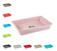 Grand bac à litière Rose 9 L en Plastique de qualité supérieure pour Chats, Chatons, Chiots et Petits Animaux de Compagnie, bac d'entraînement Facile à Nettoyer, Durable et léger