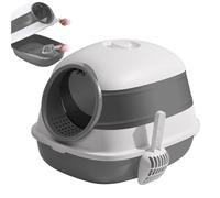 Grand Bac À Litière,Toilettes pour Chats Fermées Pliables avec Contrôle des Odeurs | avec Pelle Et Couvercle Bac À Bords Hauts,pour Animaux De Compagnie Extérieur Maison Appartement Voyage