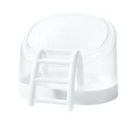 Grand bac à sable de salle de bain avec échelle | Baignoire anti-retournement pour hamster | Cage de bain anti-éclaboussures pour chinchilla | Profitez de l'expérience ultime du bain de sable
