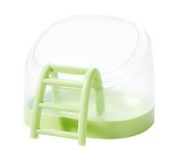 Grand bac à sable de salle de bain avec échelle | Baignoire anti-retournement pour hamster | Cage de bain anti-éclaboussures pour chinchilla | Profitez de l'expérience ultime du bain de sable