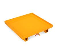 Grand bac d'égouttement d'huile avec drain, plate-forme industrielle anti-fuite pour entrepôts et garages, palette en métal pour fûts à huile, 65 x 65 x 15 cm