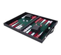Grand Backgammon de luxe - 21 pouces - 45,5 cm- Vert rouge et Blanc- incrustation feutre spécial - dés et jetons nacrés + 2 gobelets Vert - Rouge -Blanc G