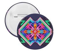 Grand badge rond en métal à motif de couleur fluo, broche légère pour sac à dos, épingles à boutons tendance pour chemises, vestes, châle, manteau, unisexe, 5PCS, Fer blanc, épingles rondes en métal