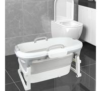 Grand Baignoire Pliable Bébé, Douche Bebe XXL, Pieds Antidérapants, Bouchon de Vidange -3 en 1 (Gris, 99x62x52.9cm)