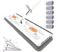grand balai plat nouveau style,grand balai plat avec serpillière et manche en aluminium,2023 Large Flat Mop,360 Rotatable Adjustable Cleaning Mop,Wall Cleaning Mop With Long Handle,Hand Wash Free Mop