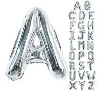 Grand ballon à hélium argenté de 101,6 cm avec lettres de l'alphabet en Mylar pour fête d'anniversaire, anniversaire de mariage, Saint-Valentin