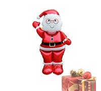Grand ballon de Père Noël sur pied en aluminium - Figurine de Noël - Accessoire photo festif pour fêtes de fin d'année, Nouvel An, décoration de maison et d'événement - 72 g