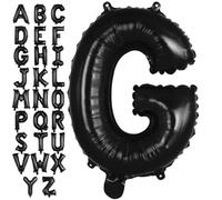Grand ballon en aluminium avec lettre G pour décoration de fête d'anniversaire, de mariage, anniversaire de mariage - 101,6 cm (noir G)