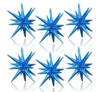 Grand ballon en aluminium bleu à pointes en forme d'étoile explosion pour anniversaire, remise de diplôme, mariage, révélation du sexe, décoration de fête - 55,9 cm