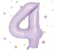 Grand ballon en aluminium chiffre 4 auto-gonflant pour garçons et filles - 101,6 cm