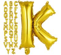Grand ballon en aluminium en forme de lettre K pour décoration de fête d'anniversaire, de mariage, anniversaire de mariage (101,6 cm, doré K)