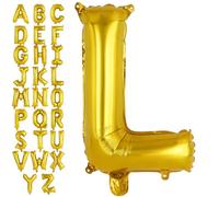Grand ballon en aluminium en forme de lettre L pour décoration de fête d'anniversaire, de mariage, anniversaire de mariage (101,6 cm, doré)