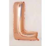 Grand ballon en aluminium - Lettre L - 100 cm - Or rose - Décoration de fête