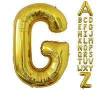 Grand ballon en forme de lettre dorée de 101,6 cm - Grand format - En aluminium Mylar - Pour décoration de fête d'anniversaire, mariage, enterrement de vie de jeune fille, fête prénuptiale, décoration