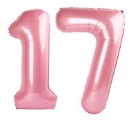 Grand ballon en mylar en forme de chiffre 101,6 cm pour garçons ou filles - 101,6 cm - Rose nacré