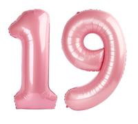 Grand ballon en mylar en forme de chiffre 101,6 cm pour garçons ou filles - 101,6 cm - Rose nacré - Grand ballon en mylar pour décoration de fête d'anniversaire de garçon ou fille